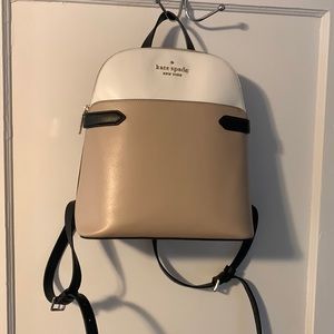 Kate spade purse backpack. Tan and White.
